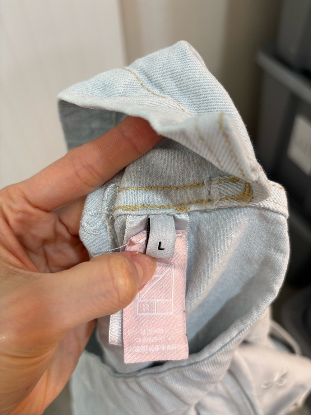Cropped Light Blue Button-Front Jacket - Picture 9 of 10
